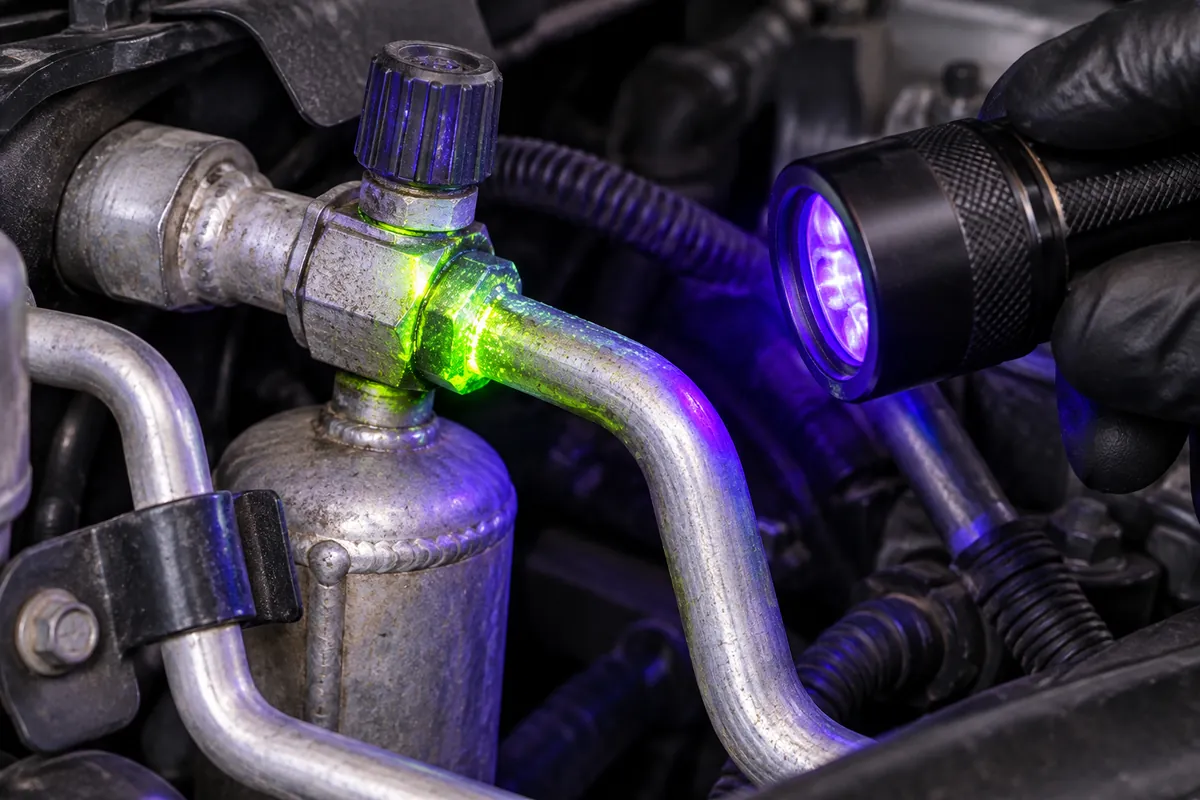 Automotive ac refrigerant leak